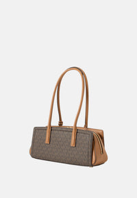 Borsa Donna  a spalla Laila piccola con stampa logo Michael Kors Brown/acorn