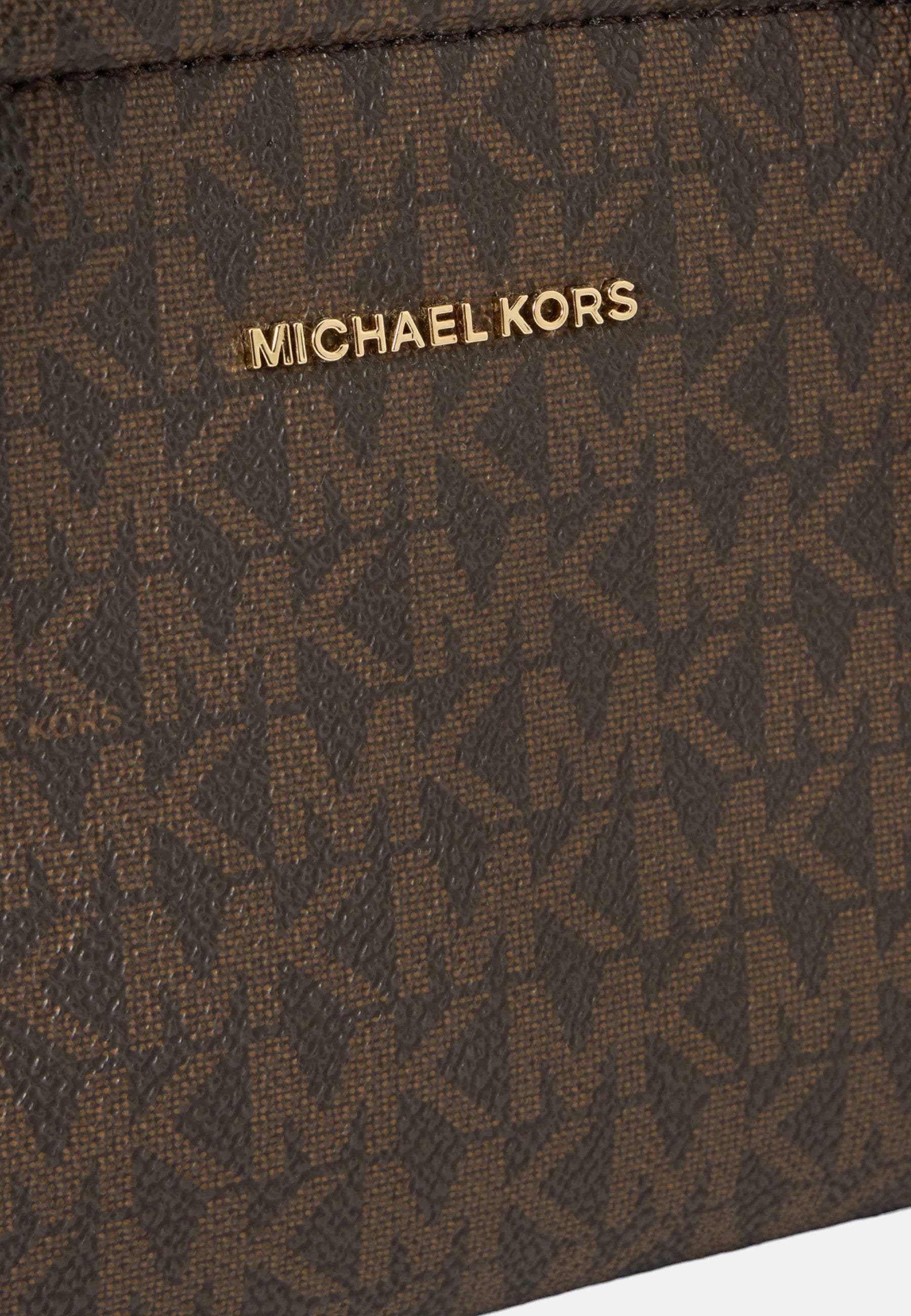 Borsa Donna  a spalla Laila piccola con stampa logo Michael Kors Brown/acorn