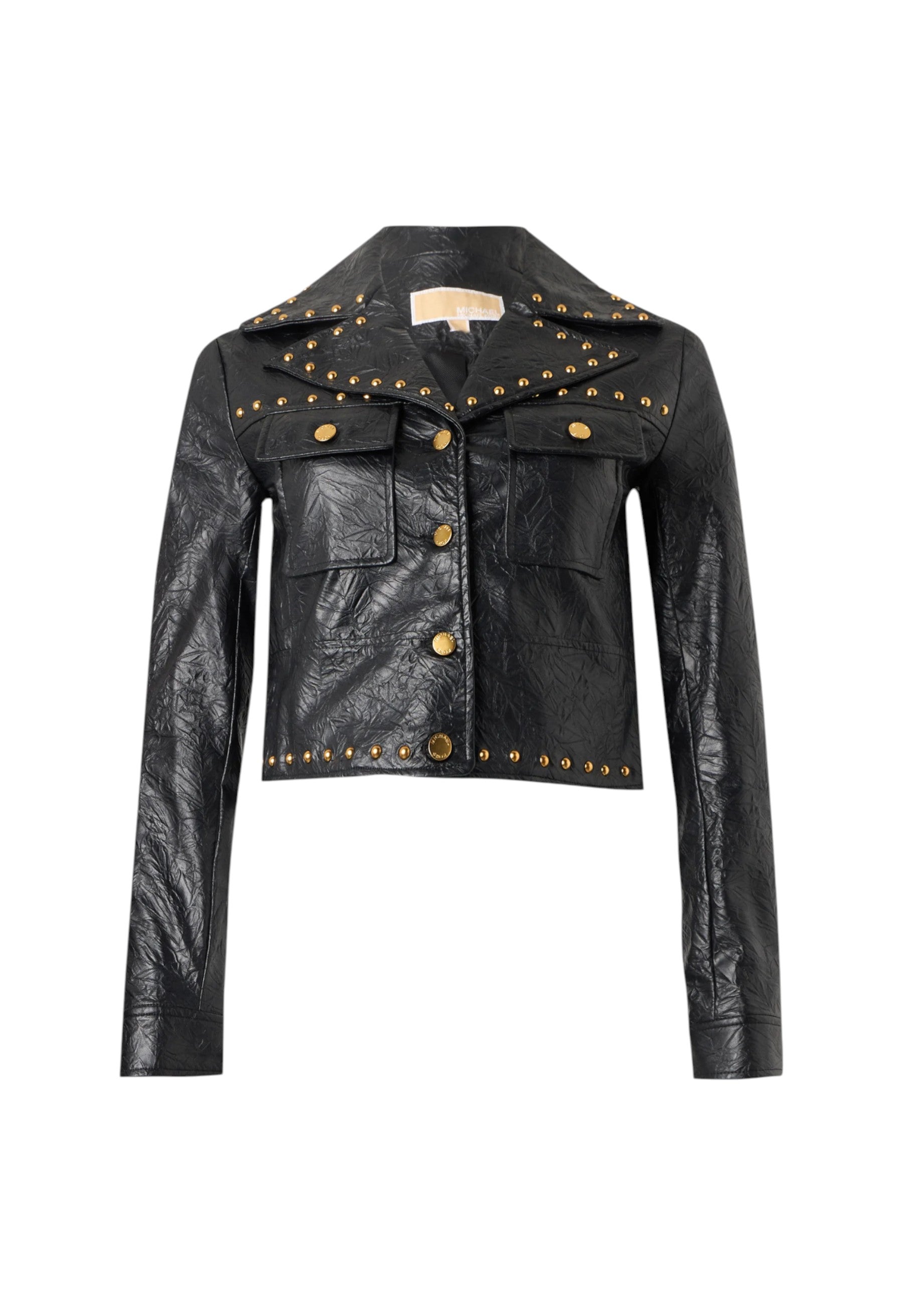 Giacca effetto stropicciato con borchie MIchael Kors Black