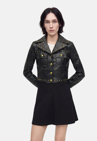 Giacca effetto stropicciato con borchie MIchael Kors Black