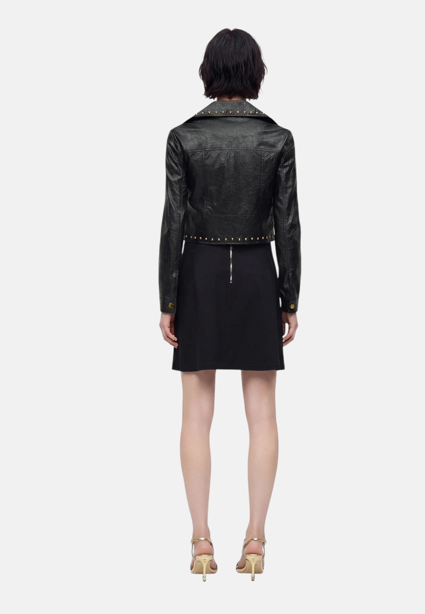 Giacca effetto stropicciato con borchie MIchael Kors Black
