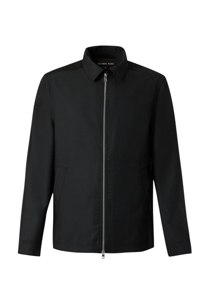 Giacca a camicia tecnica con zip Uomo Michael Kors Black
