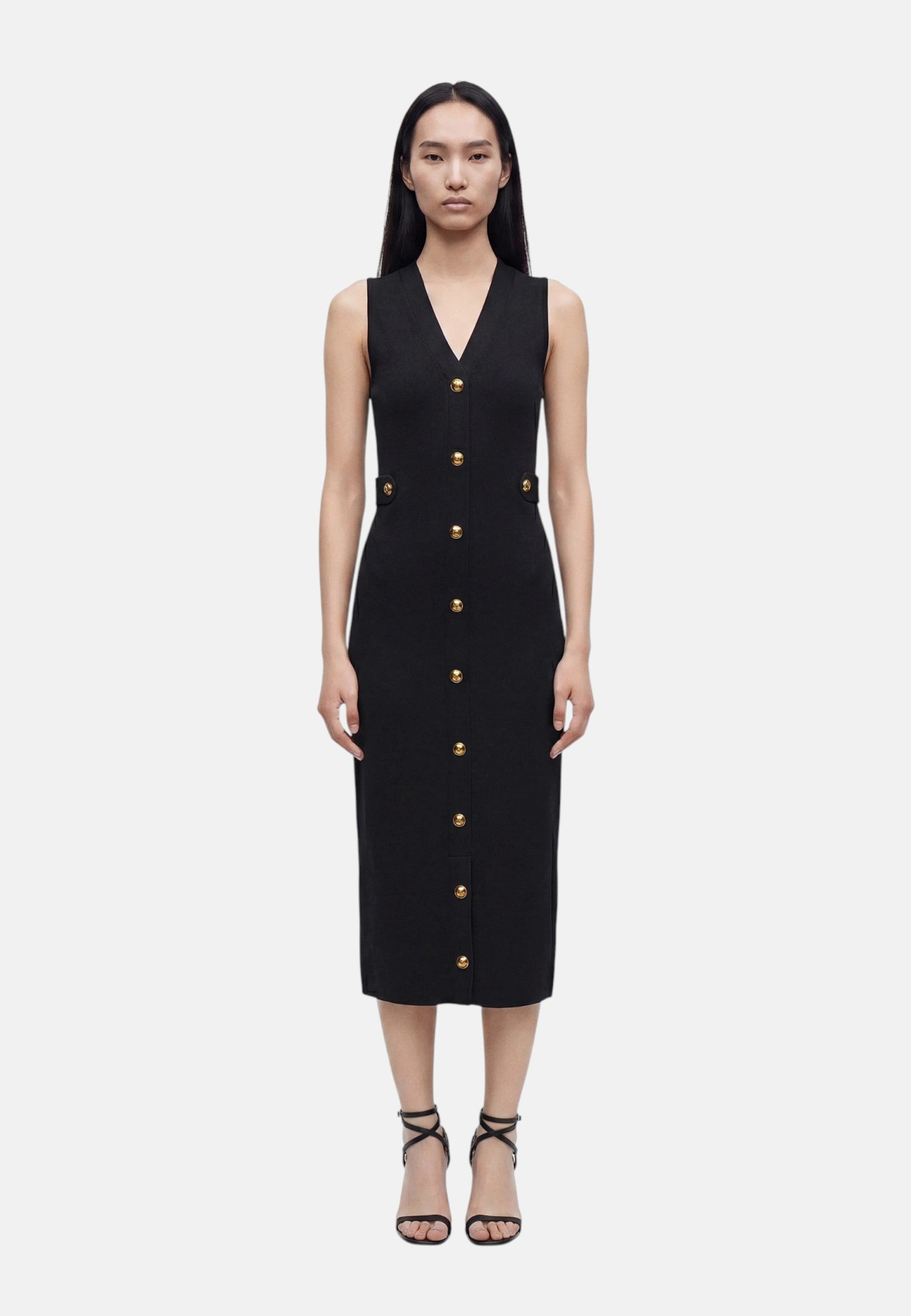 Abito midi in maglia stretch Michael Kors Black