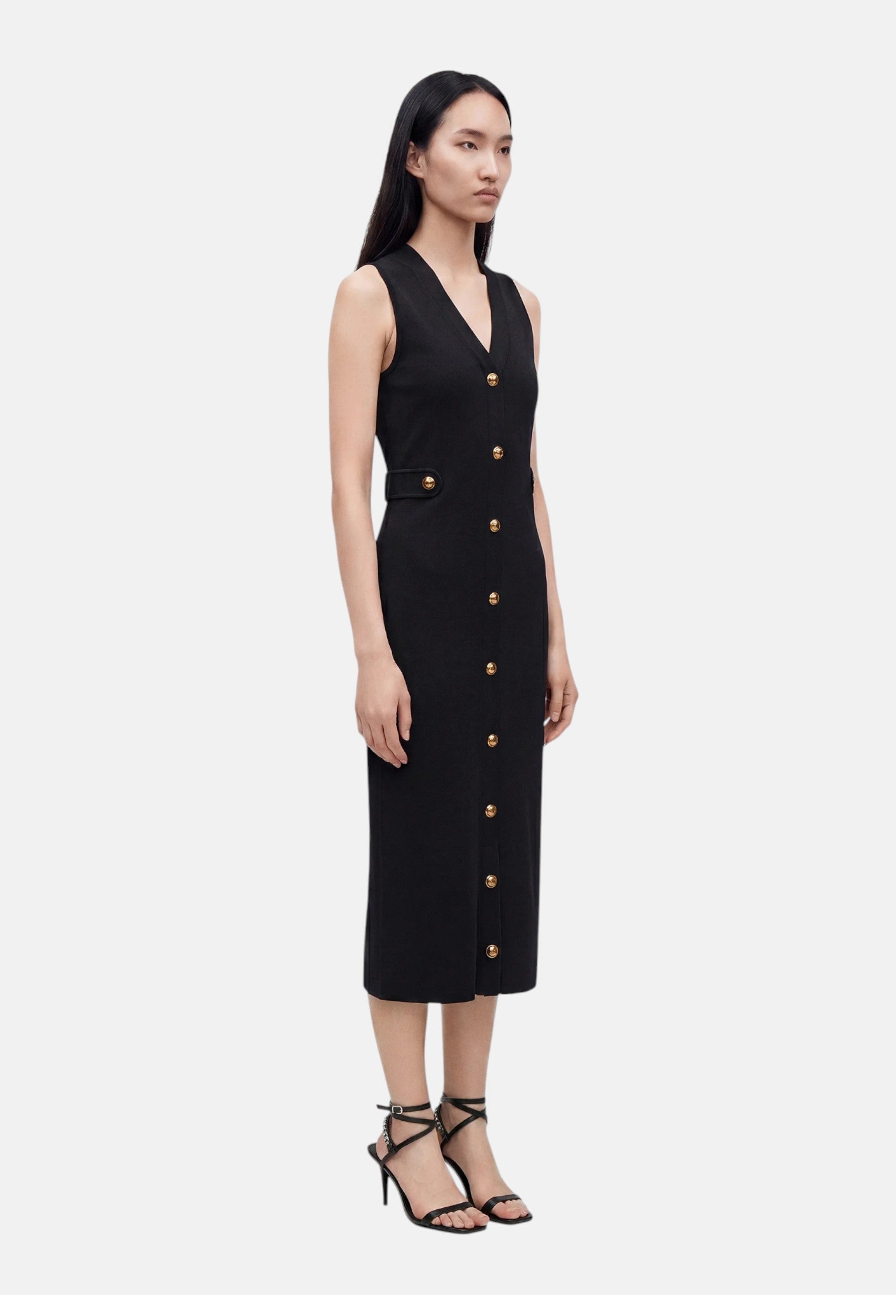 Abito midi in maglia stretch Michael Kors Black