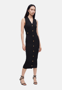 Abito midi in maglia stretch Michael Kors Black