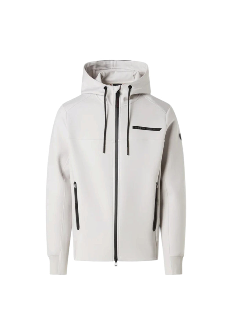 Felpa da Uomo con cappuccio e zip integrale in scuba North Sails Vapor Grey