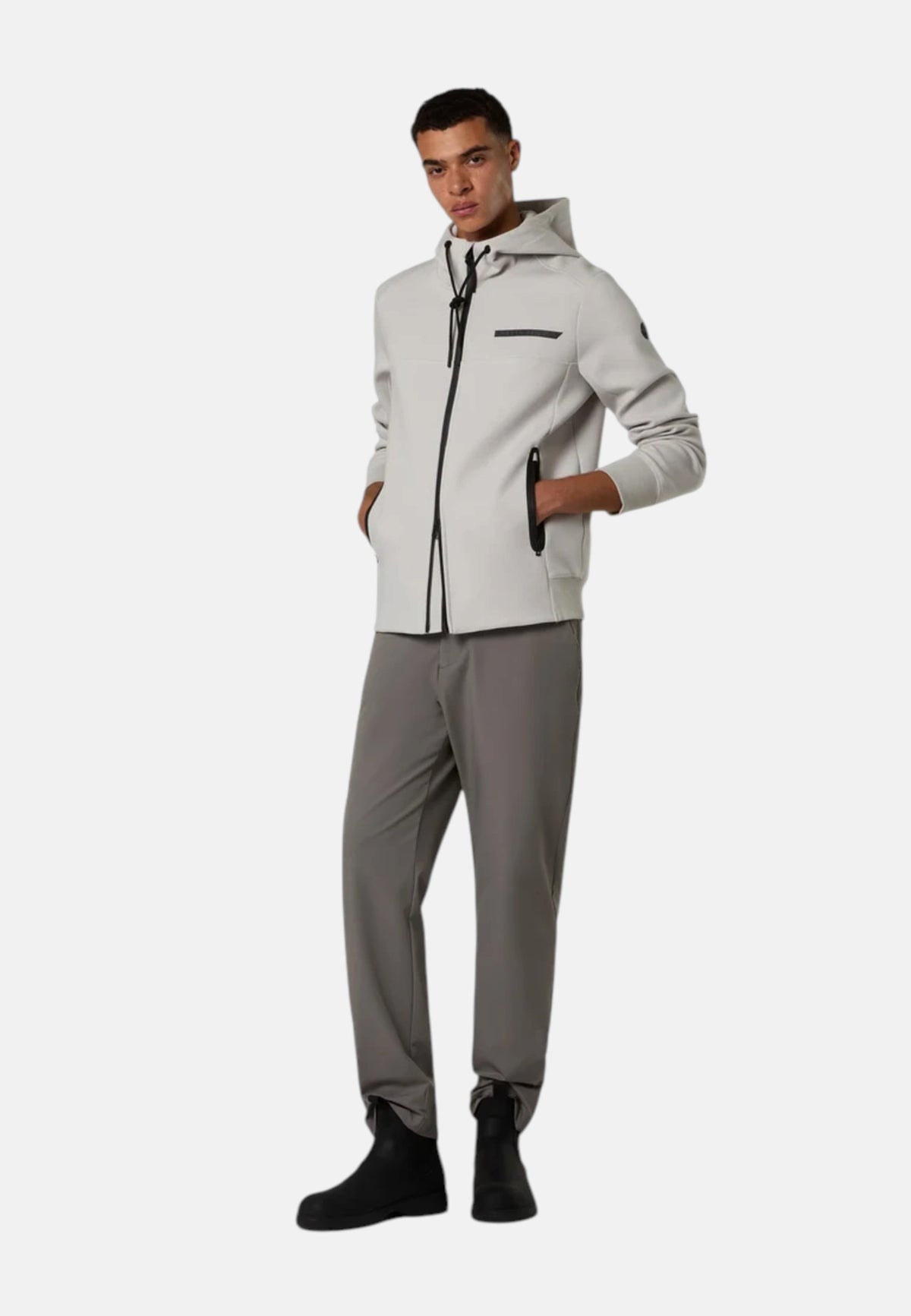 Felpa da Uomo con cappuccio e zip integrale in scuba North Sails Vapor Grey