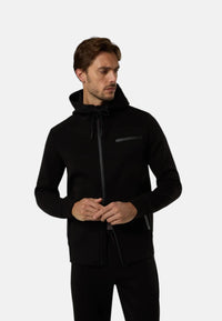 Felpa con cappuccio e zip integrale in scuba Uomo North Sails Black