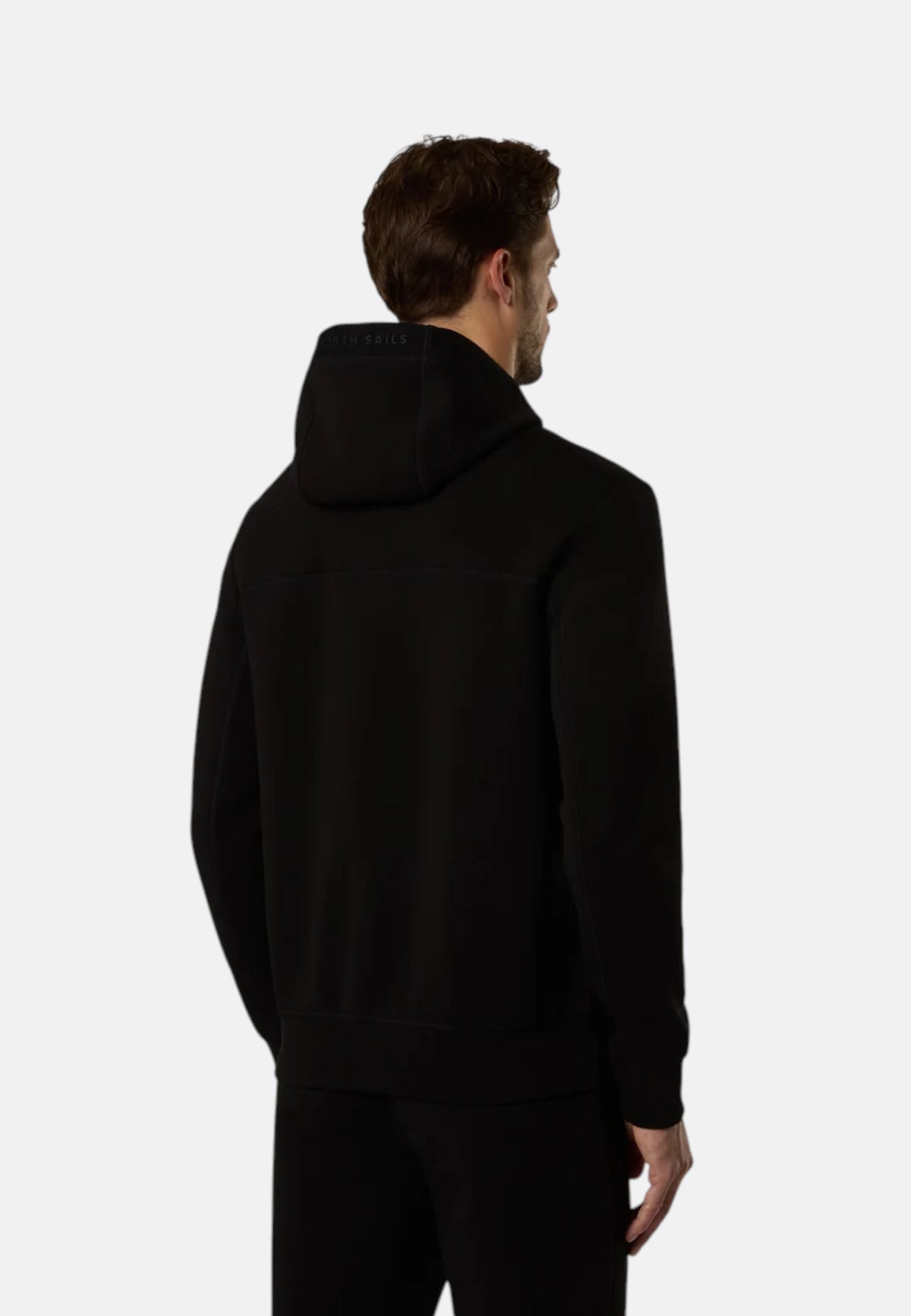 Felpa con cappuccio e zip integrale in scuba Uomo North Sails Black