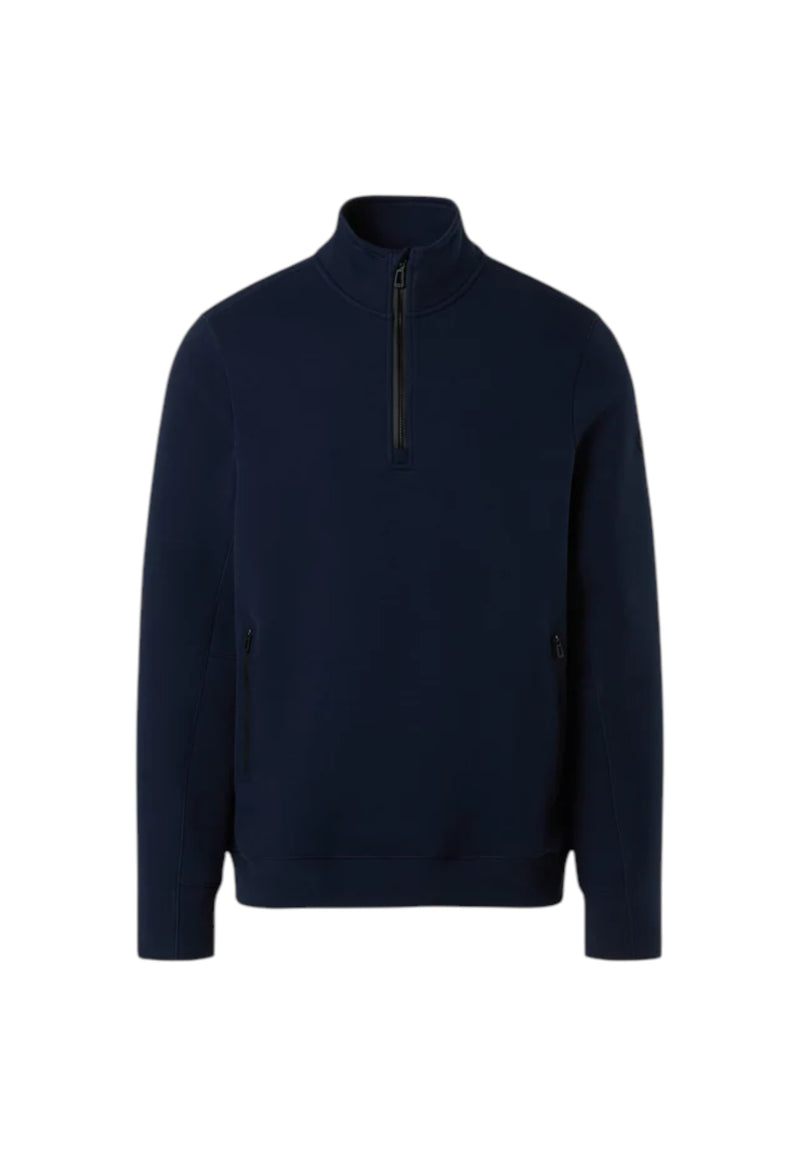 Felpa mezza zip in piqué scuba Da uomo North Sails Navy Blue