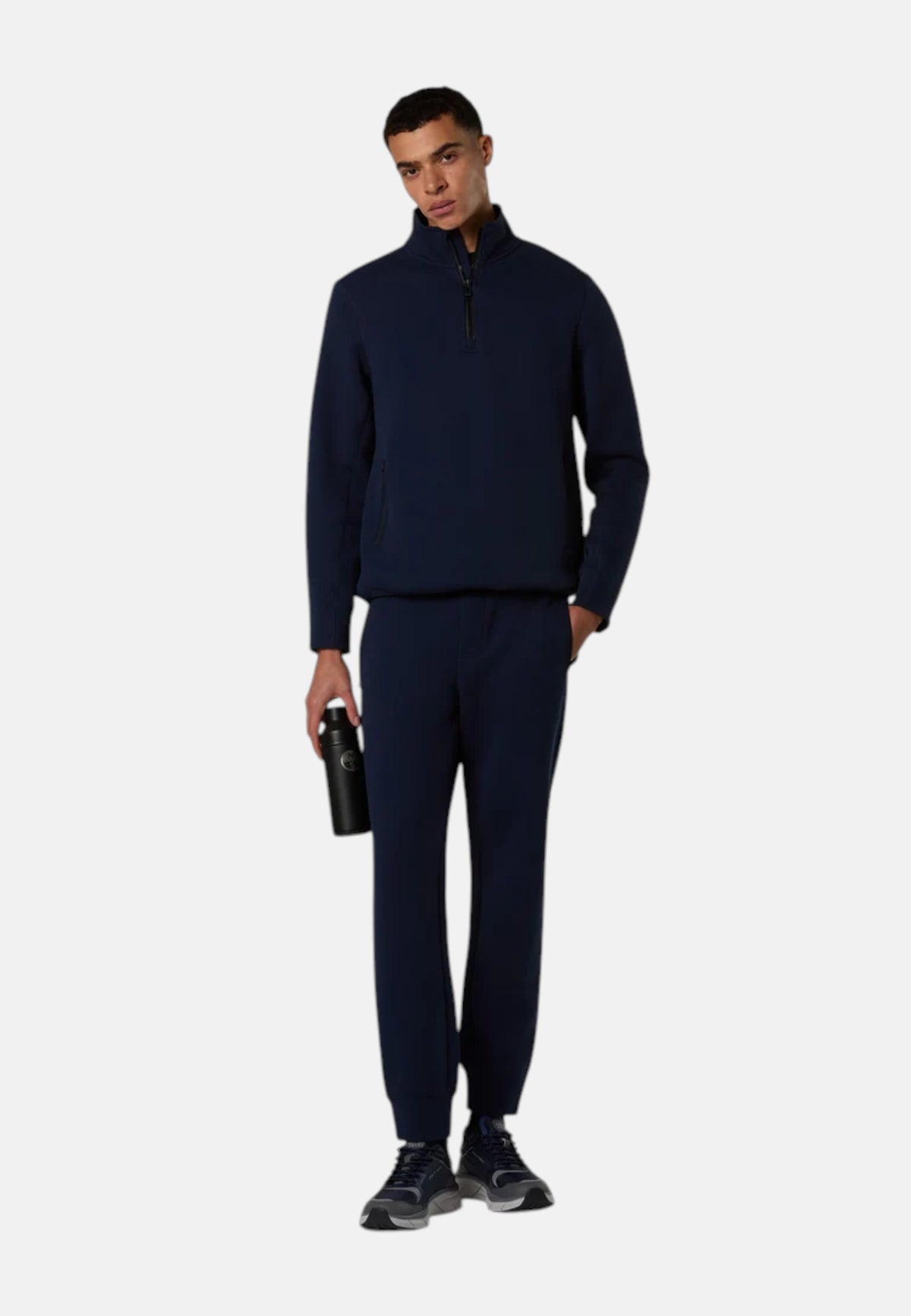 Felpa mezza zip in piqué scuba Da uomo North Sails Navy Blue