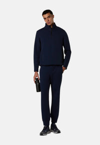 Felpa mezza zip in piqué scuba Da uomo North Sails Navy Blue