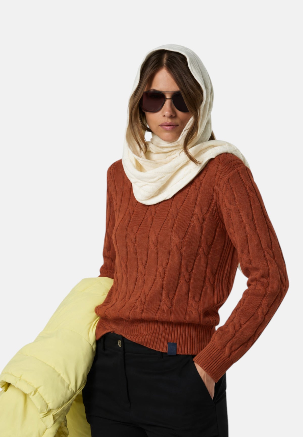 Maglione girocollo a trecce da Donna North Sails Rust