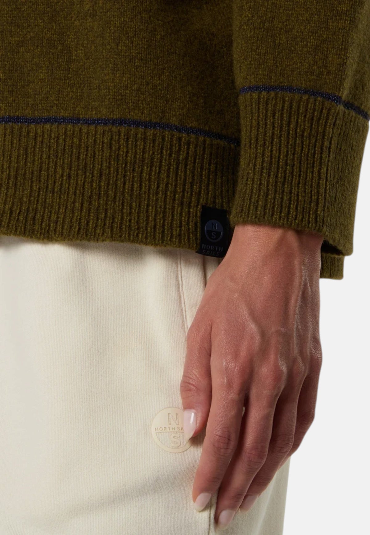 Maglione da Donna con scollo a V mouliné North Sails Olive Night