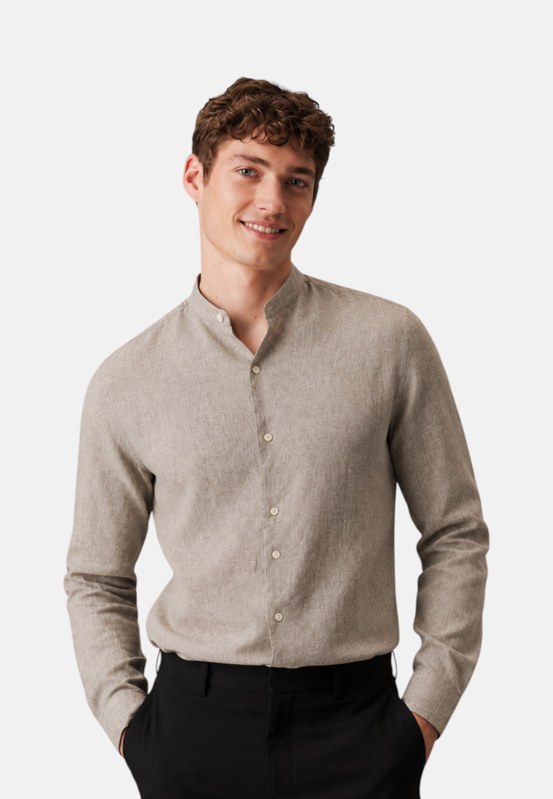Camicia MORO In Lino da Uomo Testa Di Moro
