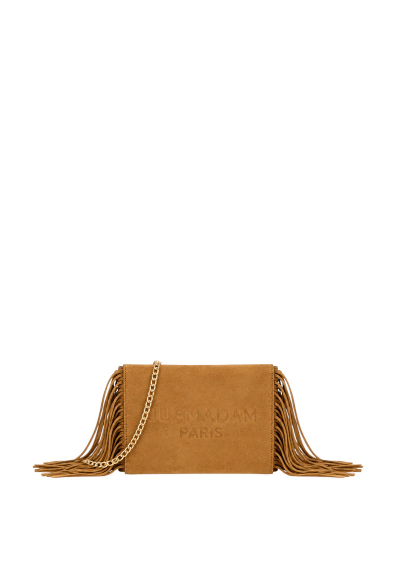 Borsa a Tracolla Da Donna Rue Madam Suede Cognac
