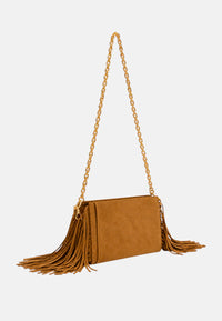 Borsa a Tracolla Da Donna Rue Madam Suede Cognac