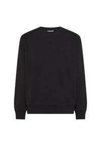 Felpa girocollo in cotone da uomo con logo Frontale Nero