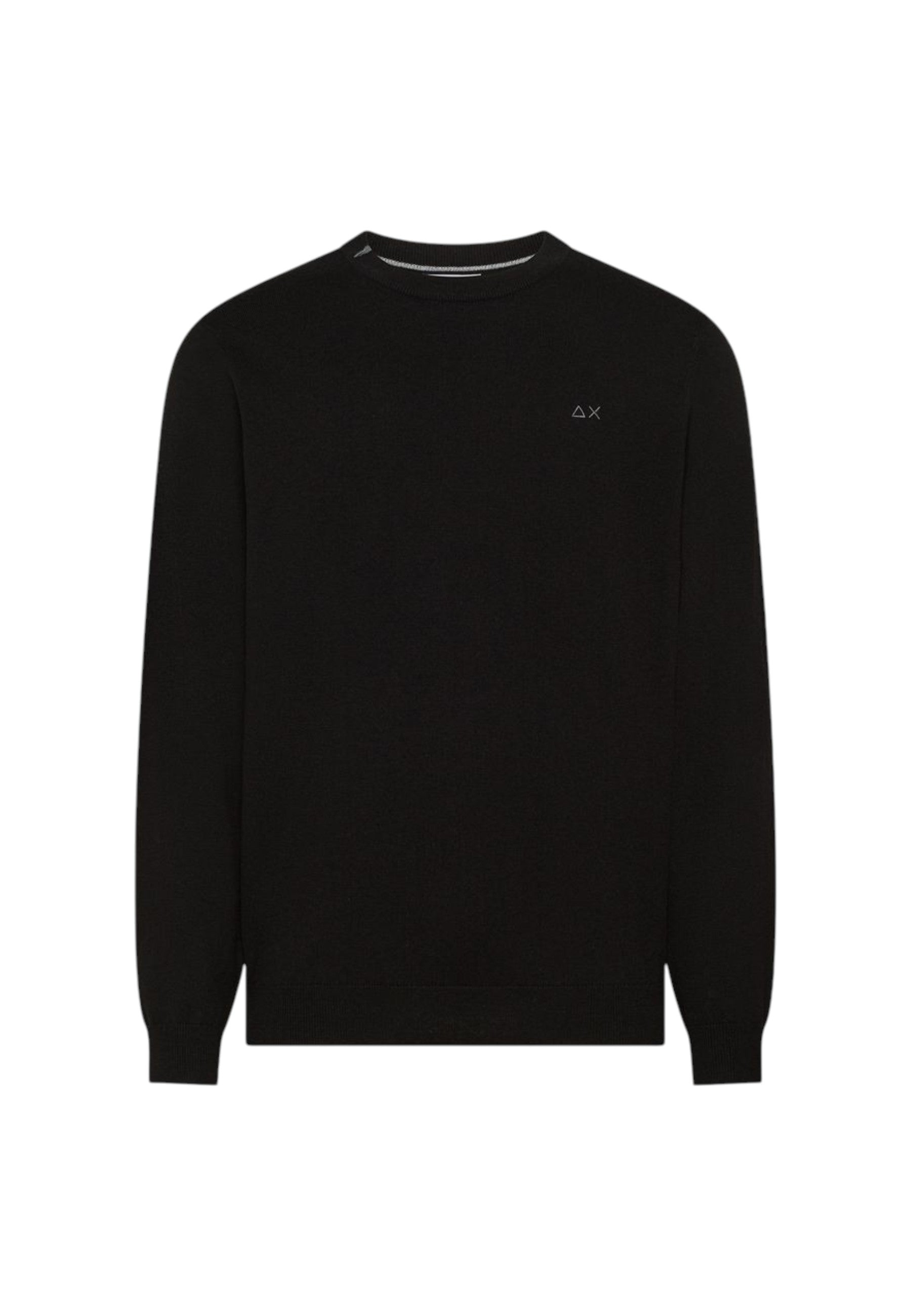 Maglione girocollo da uomo in cotone con logo Frontale Nero