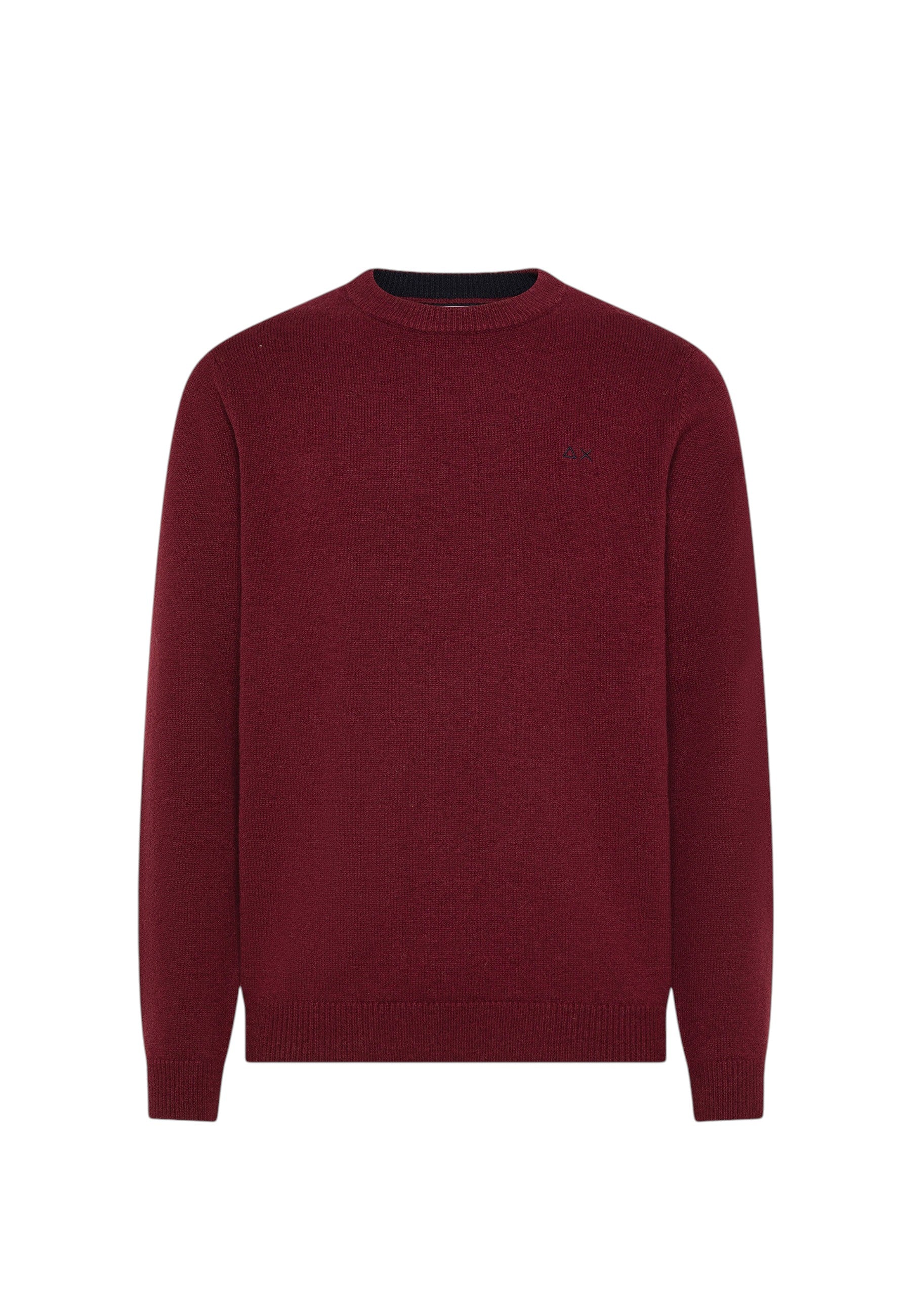 Maglione girocollo da uomo in cotone con logo Frontale Bordeaux