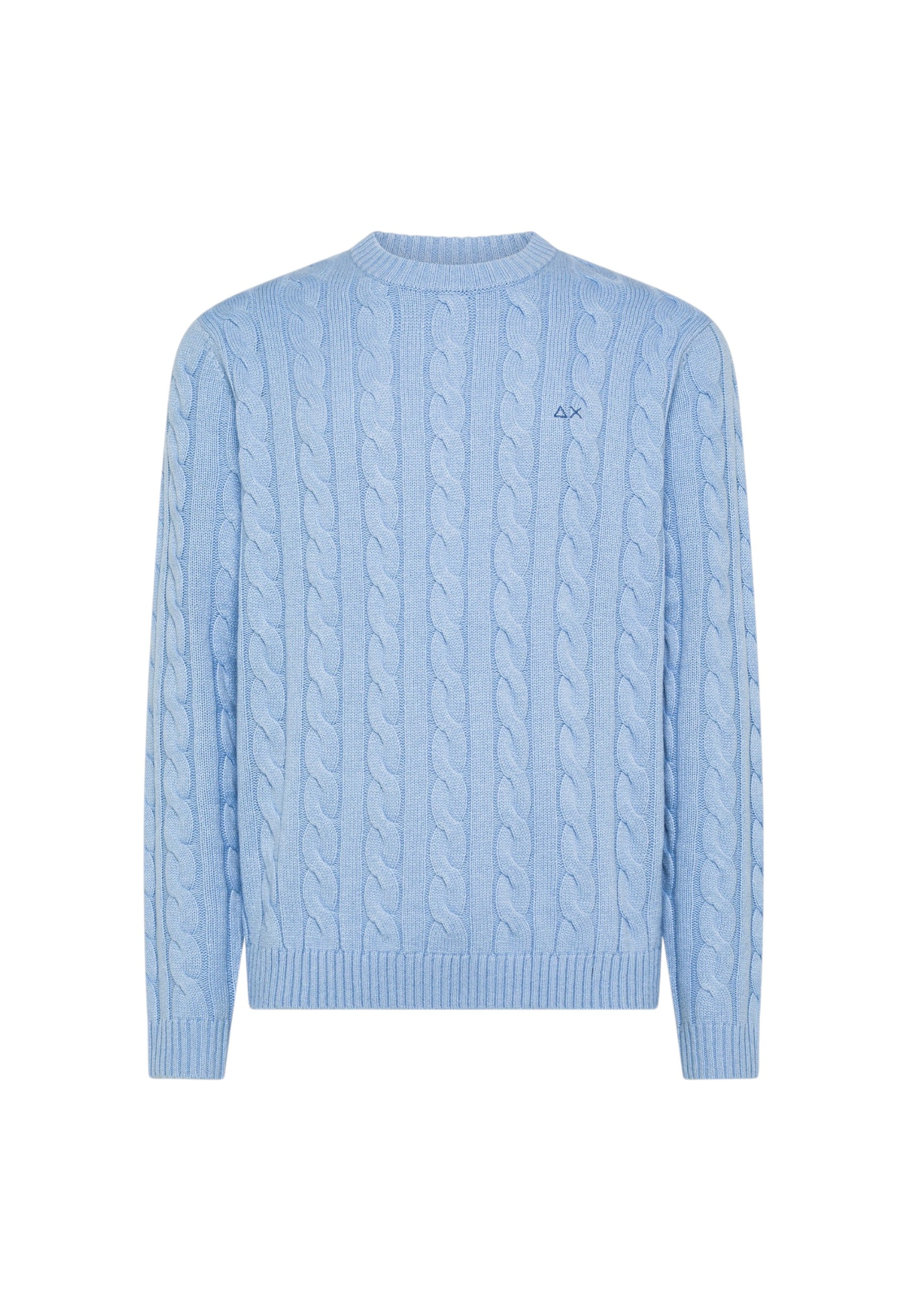 Maglione girocollo da uomo in cotone con logo Frontale Tortora