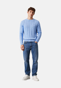 Maglione girocollo da uomo in cotone con logo Frontale Tortora