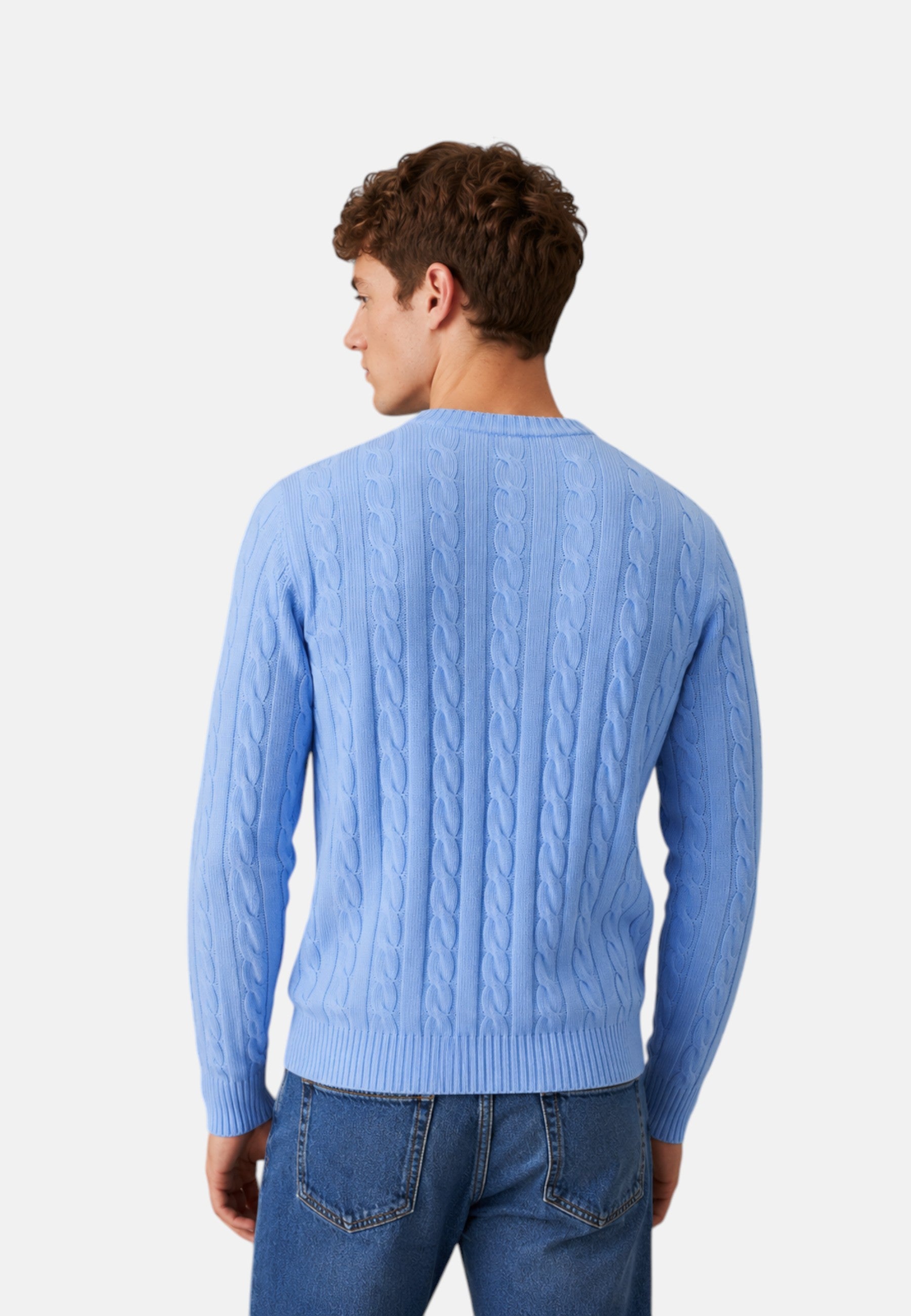 Maglione girocollo da uomo in cotone con logo Frontale Tortora