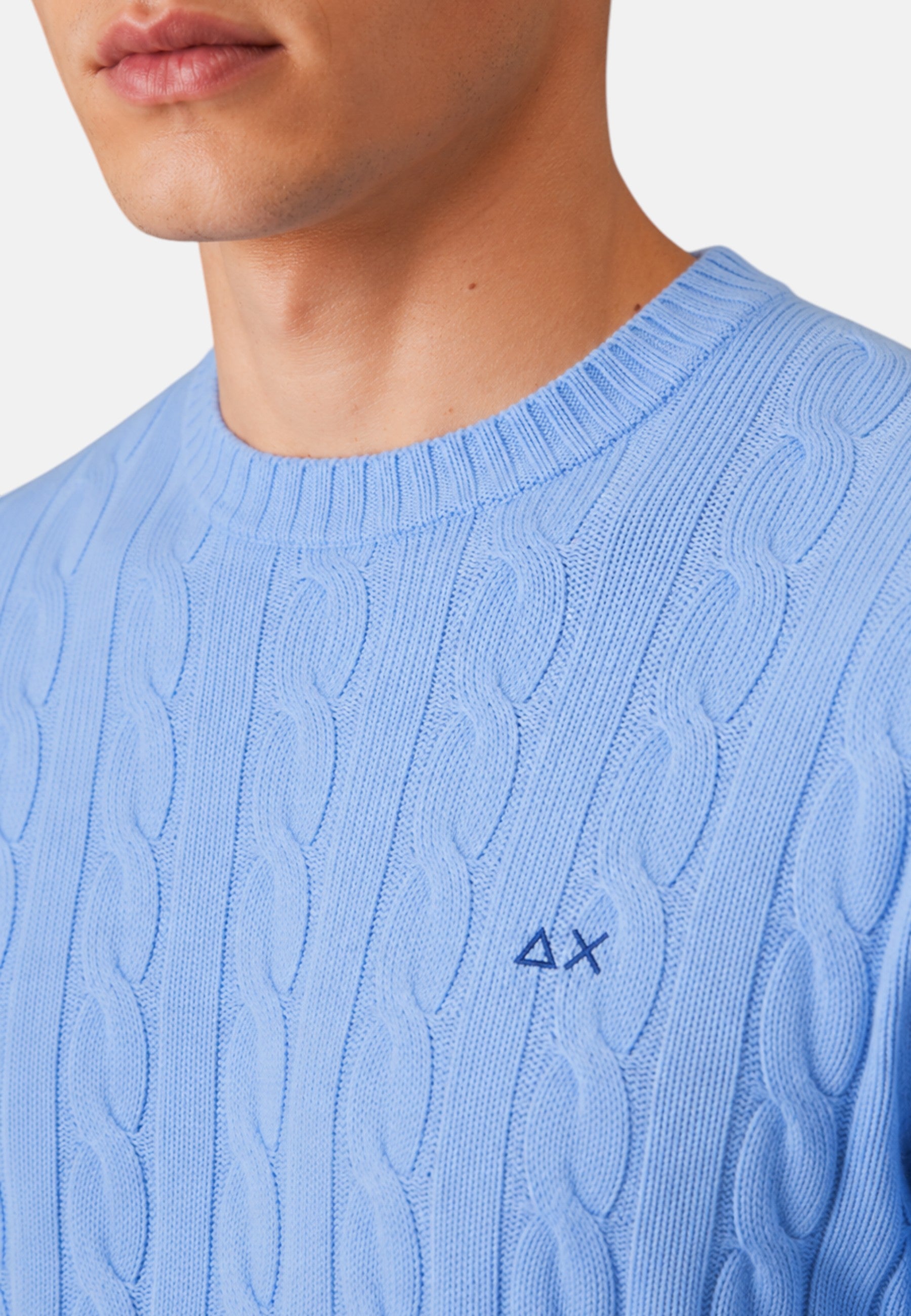 Maglione girocollo da uomo in cotone con logo Frontale Tortora