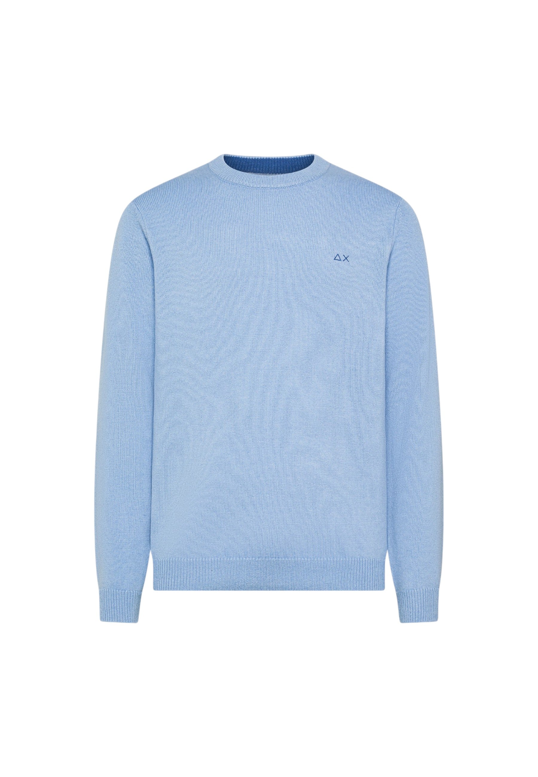 Maglione girocollo da uomo in cotone con logo Frontale Sky Blue