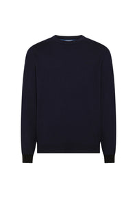 Maglione in cotone e lana da Uomo Sun68 Navy Blue