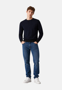 Maglione in cotone e lana da Uomo Sun68 Navy Blue