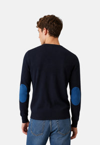 Maglione in cotone e lana da Uomo Sun68 Navy Blue