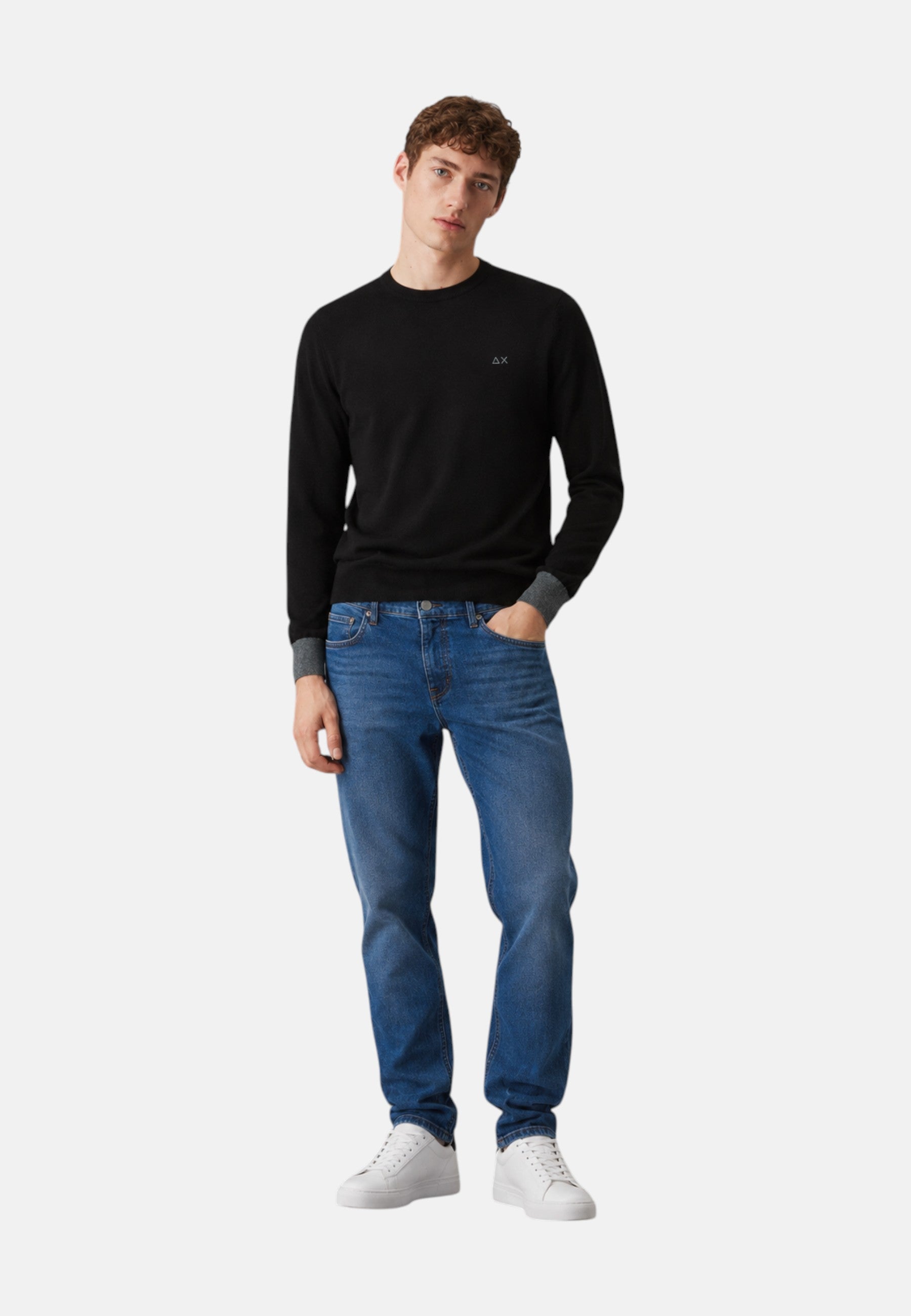 Maglione in cotone e lana da Uomo Sun68 Nero