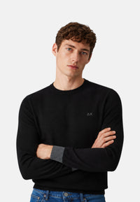 Maglione in cotone e lana da Uomo Sun68 Nero