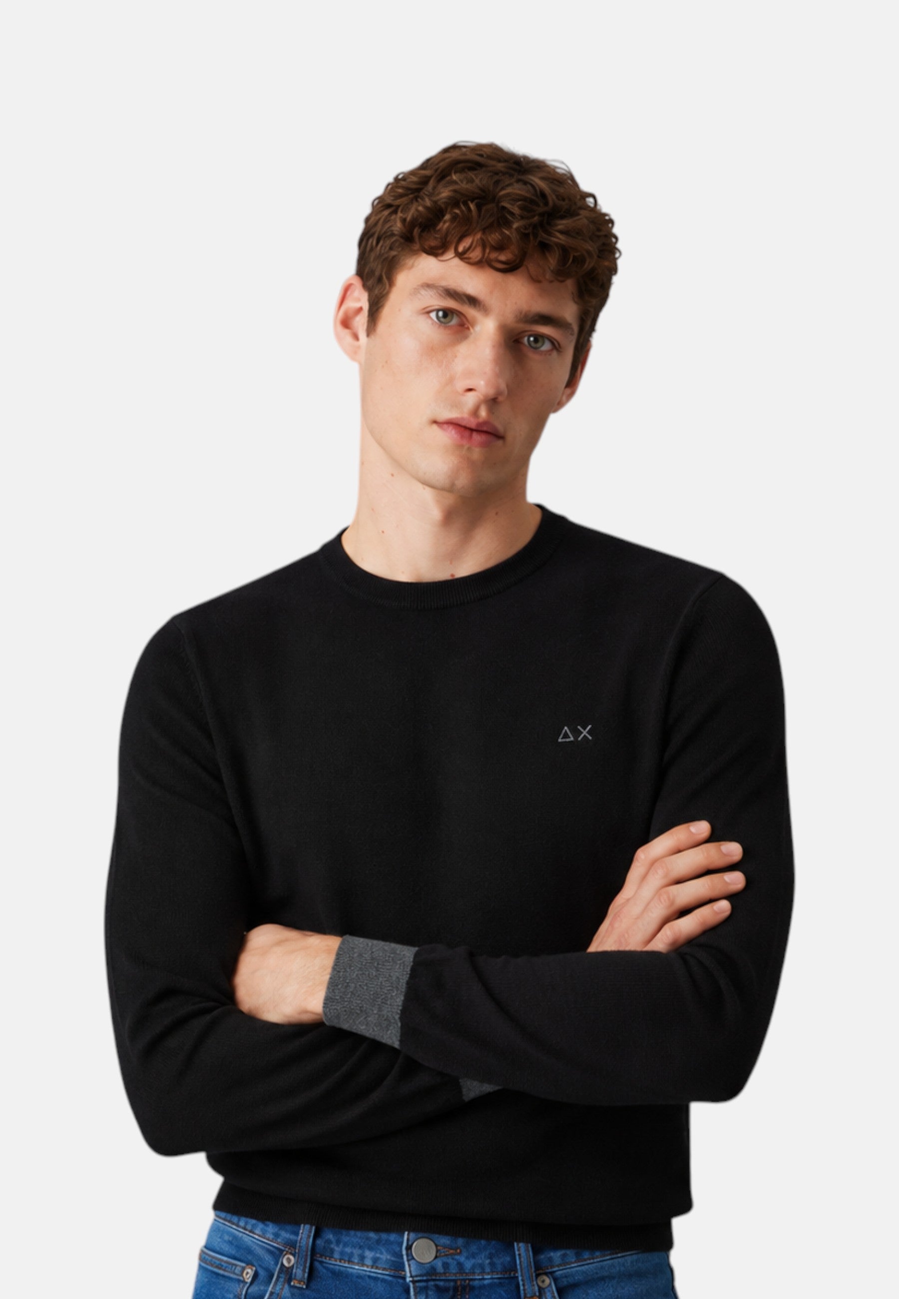 Maglione in cotone e lana da Uomo Sun68 Nero