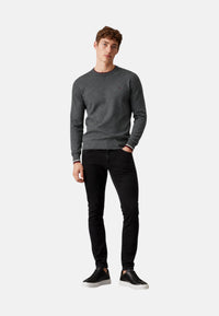 Maglia da Uomo in lana e cotone con righe Sun68 Grigio Scuro