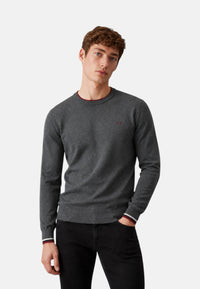 Maglia da Uomo in lana e cotone con righe Sun68 Grigio Scuro