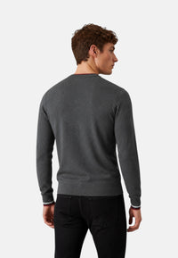 Maglia da Uomo in lana e cotone con righe Sun68 Grigio Scuro