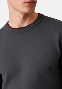 Maglia da Uomo in lana e cotone con righe Sun68 Grigio Scuro