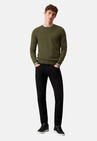 Maglia da Uomo in lana e cotone con righe Sun68 Militare Scuro