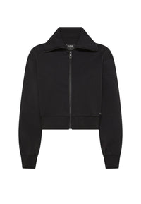 Felpa in cotone con zip da Donna con logo Frontale Nero