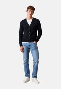Cardigan in lana e cashmere Donna Sun68 Navy Blue
