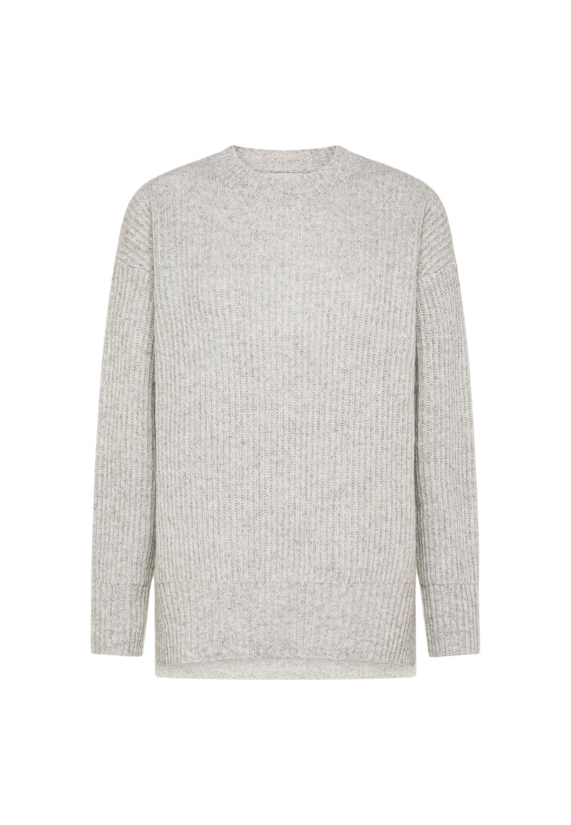 Maglione da Uomo in lana e alpaca a coste Sun68 Grigio Chiaro