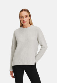 Maglione da Uomo in lana e alpaca a coste Sun68 Grigio Chiaro