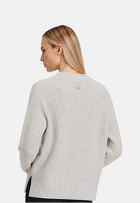 Maglione da Uomo in lana e alpaca a coste Sun68 Grigio Chiaro