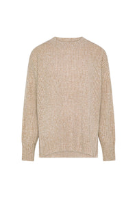 Maglione da Uomo in lana e alpaca a coste Sun68 Cammello