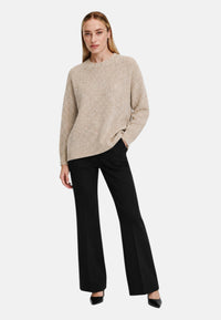 Maglione da Uomo in lana e alpaca a coste Sun68 Cammello