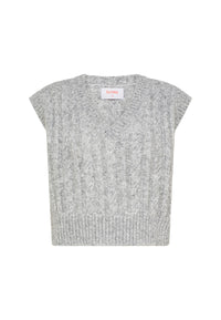 Gilet in lana a trecce da Donna Sun68 Grigio Chiaro