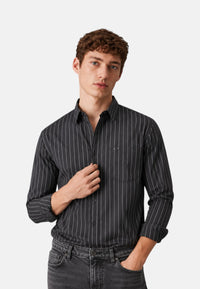 Camicia in cotone a righe Da Uomo Sun68 Grigio Scuro/bianco