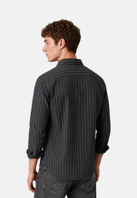 Camicia in cotone a righe Da Uomo Sun68 Grigio Scuro/bianco